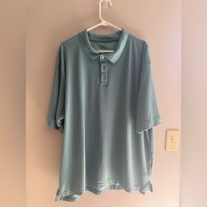 Redhead Mens Teal Short Sleeve Collared Textured Polo Shirt SZ 2XLT Casual Comfy